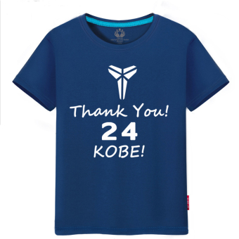 Gambar Kobe Bryant katun laki laki basket olahraga bottoming kemeja t shirt (Segitiga 24 biru tua)