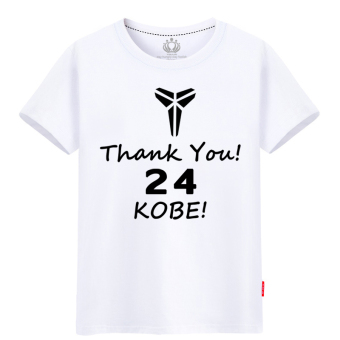 Gambar Kobe Bryant katun laki laki basket olahraga bottoming kemeja t shirt (Segitiga 24 putih)