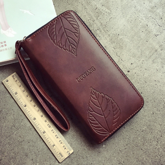 Korea Fashion Style dompet wanita ritsleting dompet wanita dompet (Coklat muda)