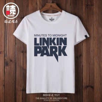 Gambar Korea Fashion Style Kapas Musim Panas Anak Laki laki T shirt (Putih Lincoln Park) (Putih Lincoln Park)