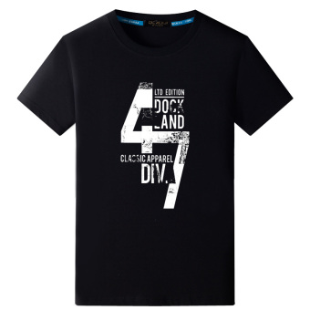 Gambar Korea Fashion Style laki laki baru surat kemeja t shirt (47 hitam) (47 hitam)