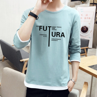 Gambar Korea Slim pada pria sweater t shirt (Danau Biru)