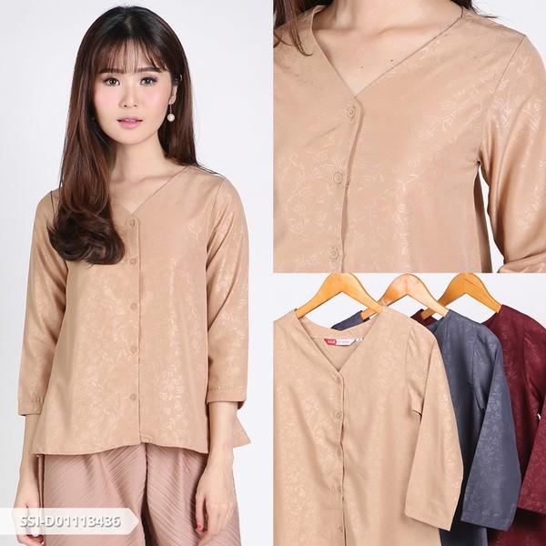 Krusella Leaves V-neck Blouse - Choco
