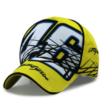 Kuning moto gp pembalap sepeda motor Rossi 46 baseball topi hip hoptopi golf snapback ukuran besar (kuning) - International
