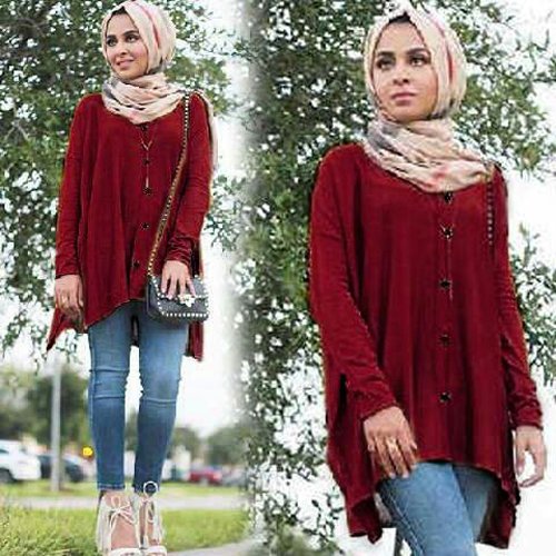 Kyoko Fashion Blouses Cantika - Maroon Kyoko Fashion Blouses Cantika - Maroon
