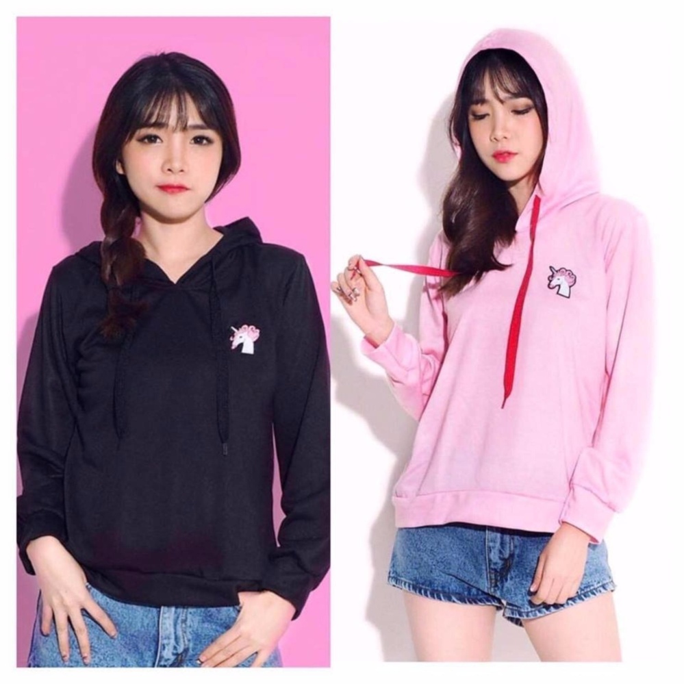 Labelledesign Sweater Hoodie UNICORN CUTE-HITAM
