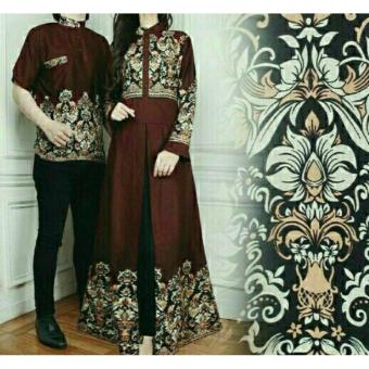 Gambar legiONshop busana batik couple | baju batik couple | dress batik couple | baju pasangan MIRA brown