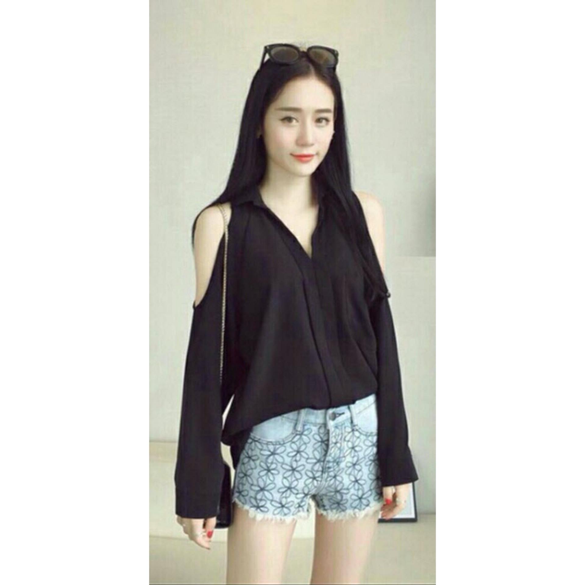 LF Blouse Lengan Panjang Polos Corry / Blouse Cewek / Blouse Wanita Nagita / Blouse Korean Style Santai kasual jalan / Blouse Wanita Terbaru 2017 NR - Hitam / baju wanita / atasan sabrina / baju sabrina / blouse sabrina / baju wanita D2C