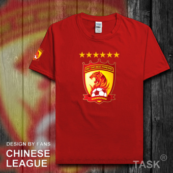 Gambar Liga Super laki laki klub tujuh sepak bola t shirt (Lengan pendek merah)