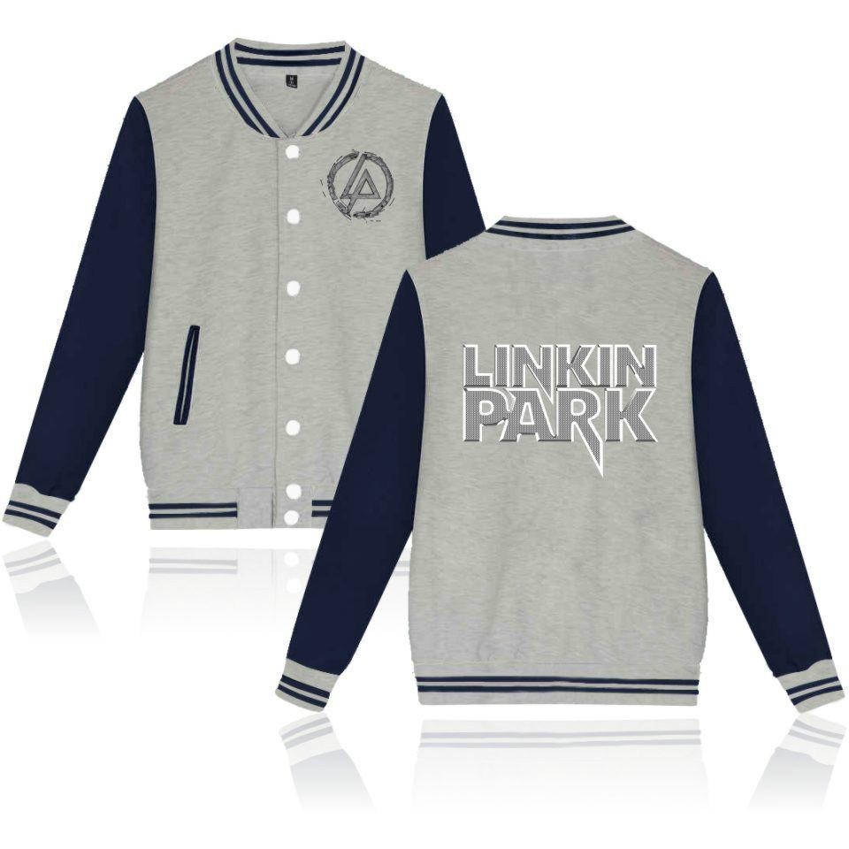 LIMENG Baru Linkin Park Hoodies Winter Kasual Pria untuk Musim Gugur Sweatshirts Pria Baseball Seragam Hoodies Hangat Kapas Rock dan Roll Hoodie-shirt Maxi Plus Ukuran XXS ~ XXXXL untuk Pria Series1 (Grey) -Intl