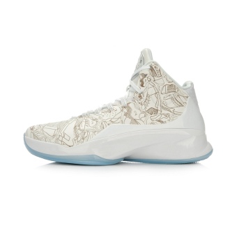 Gambar LINING abal023 11 fisi tiga redaman permainan kebugaran sepatu sepatu basket (New dasar hitam silver abu abu)