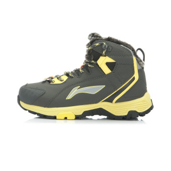 Gambar LINING ahtj016 wanita sepatu kasual luar ruangan sepatu hiking (Abu abu gelap pekerjaan menghasilkan susu kuning)