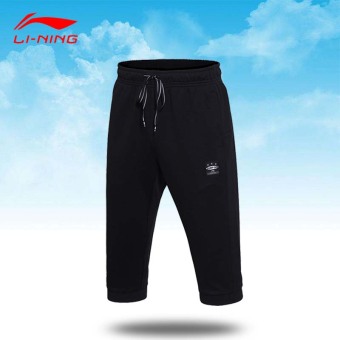Gambar LINING akqm019 merajut bernapas celana olahraga laki laki Wei celana (Standar hitam 4)