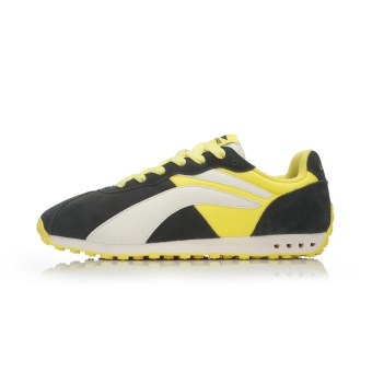 Gambar LINING Alck127 Baru Pria Yard Besar Sepatu Kasual (Tan hitam kuning terang putih)