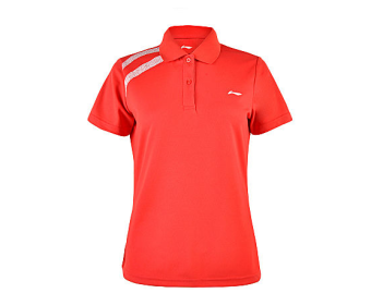 Gambar LINING aplj094 2 perempuan wanita kasual warna mantra kerah kemeja POLO (Merah)