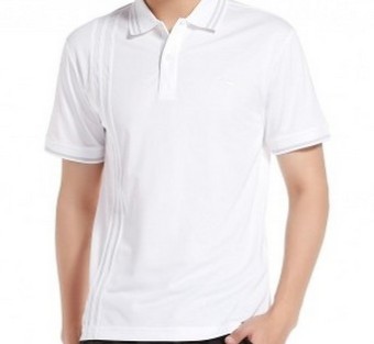 Gambar LINING Aplj821 2 Putih Wicking Lembut Model Laki laki Kemeja POLO (Seperti gambar) (Seperti gambar)