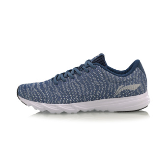 Gambar LINING ARBM115 musim semi dan musim panas baru ultra ringan bantalan sepatu lari sepatu pria (Cloud Prusia biru putih)