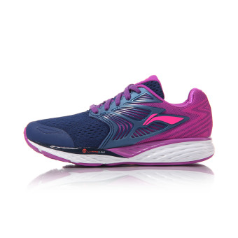 Gambar Lining arhm026 kontra sepatu kebugaran sepatu (Biru tua biru neon plum ungu)