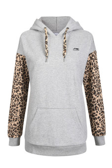 Gambar LINING awdk222 1 leopard perempuan berkerudung pullover sweater (Warna coklat)