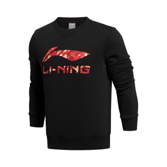 Gambar LINING AWDK407 musim semi dan musim gugur pria baru pullover lengan panjang sweater ( 3, hitam AWDK407 3)