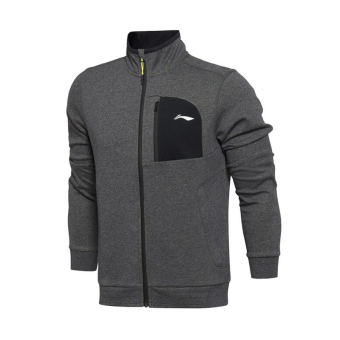 Gambar Lining awdm087 kontra pria pelatihan anti jaket (Bunga berwarna abu abu yang mendalam Heather Gray AWDM087 4)