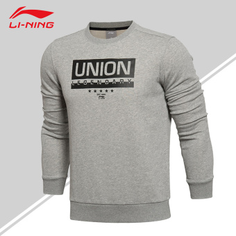 Gambar LINING baru seri pelatihan pullover kemeja Kebugaran Pakaian (Bunga berwarna abu abu)