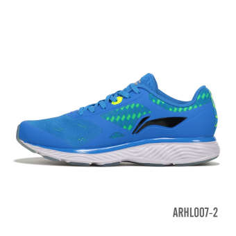Gambar LINING cerdas Chip musim semi dan musim panas bernapas bantalan sepatu olahraga, sepatu pria (Perspektif biru lampu neon hijau putih)