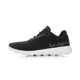 Gambar LINING jaringan resmi baru pria ringan sepatu lari (New Basic Black yayasan putih)