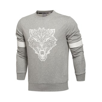 Gambar LINING jaringan resmi musim gugur baru pria basket pullover kemeja (Bunga berwarna abu abu)