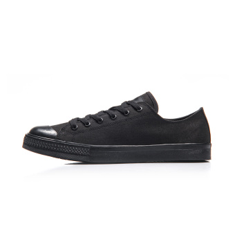 Gambar LINING Jianyue bernapas memakai non slip sepatu kasual klasik sepatu pria sepatu kanvas (New dasar hitam)
