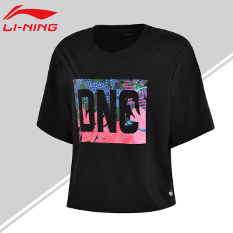 Gambar LINING kapas perempuan leher bulat tipis kemeja budaya t shirt (Standar hitam) (Standar hitam)