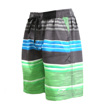 Gambar LINING kasual musim panas Ukuran Plus kode dicetak cepat kering celana pendek pantai celana (LKS 011 2 (biru dan hijau))