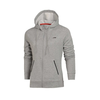 Gambar LINING musim gugur baru berkerudung jaket kasual (Kemeja 4 bunga abu abu)