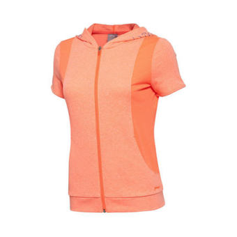 Gambar LINING Nyaman Resmi Perempuan Slim Kebugaran Sweater (Pencampuran warna orange fluoresensi lembut) (Pencampuran warna orange fluoresensi lembut)