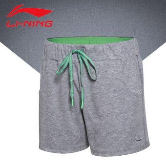 Gambar LINING Perempuan Baru POLO Kemeja Perempuan Celana Pendek Lengan Pendek Setelan (Bunga abu abu celana) (Bunga abu abu celana)