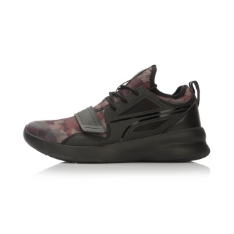 Gambar LINING semi dan model seri ringan bernapas sepatu budaya sepatu pria (New dasar hitam Hijau Army)
