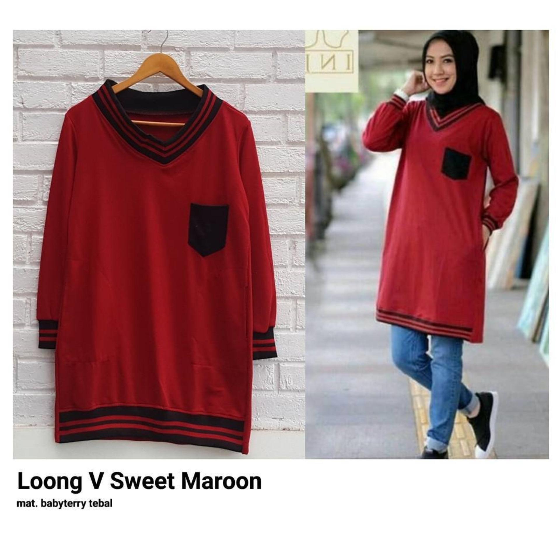 Long V Sweet Fashion - Atasan Blouse Wanita