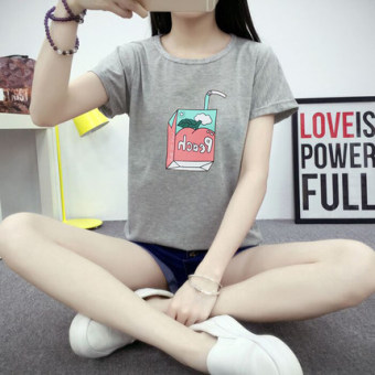 Putih dicetak pria leher bulat Korea lengan pendek t-shirt (Hollywood). Source · Longgar Korea Fashion Style Perempuan Musim Panas Baru Baju Dalaman T-shirt ...