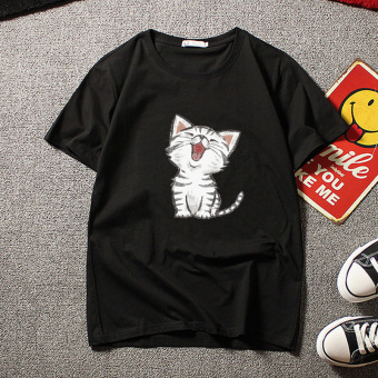 Jual Longgar sederhana kapas baru kartun kucing t shirt (T ...