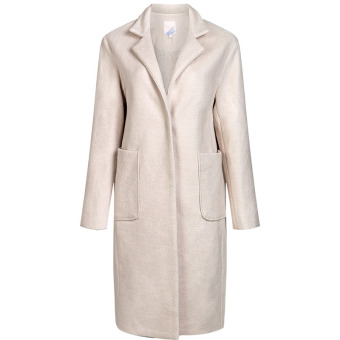 Gambar LOOESN Korean style solid color autumn and winter New style woolen coat (Off white)