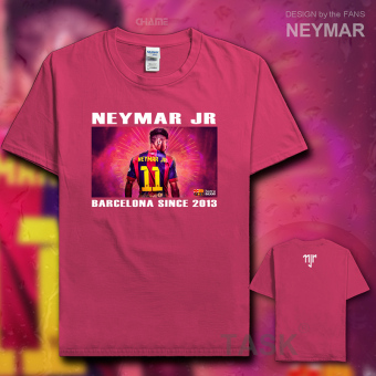 Gambar Ma Er neymar11 katun pakaian sepak bola lengan pendek penuh kasih kemeja t shirt (Lengan pendek Haley Kang warna)