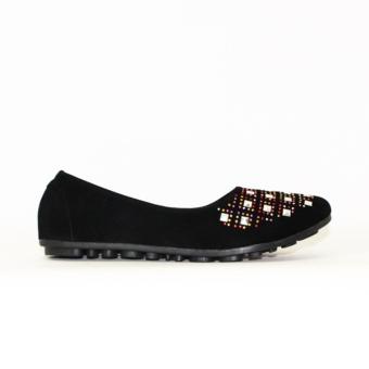 flat shoes hitam branded