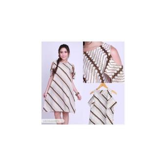 Gambar Mini Dress Cold Shoulder Batik Rayon Osheinas Size S M L Modis 2017
