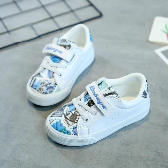 Gambar MSHOES Boy s Synthesis Leather Casual Printing Uppers Shoes (Size26 37) (White)   intl