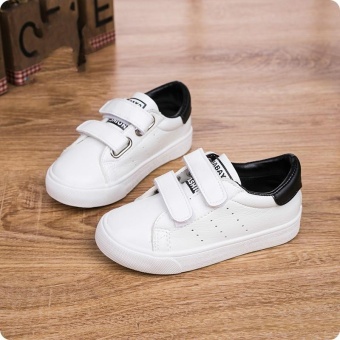 Gambar MSHOES Fashion Children s Casual Sneakers Shoes Kids Flat Shoes (Size24 38) (White)   intl