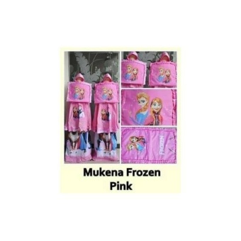 Gambar Mukena Anak Perempuan Cewe Frozen Pink Biru Bahan Katun Adem