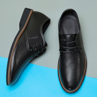 Gambar MULINSEN Inggris kulit pria bisnis sepatu sepatu pria (Yu Yue 270030S hitam)