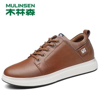 Gambar MULINSEN Korea kulit pria meningkat dalam laki laki sepatu kasual sepatu pria (YY 270100 coklat)