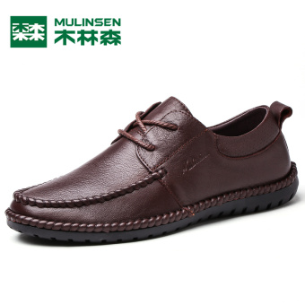 Gambar MULINSEN kulit musim gugur baru sepatu pria sepatu pria (Coklat)