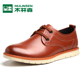 Gambar MULINSEN kulit pria dan musim gugur baru sepatu pria kasual sepatu kulit (Coklat)